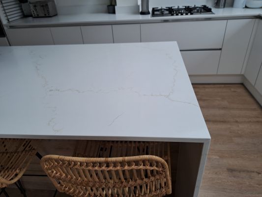 Click Here To Enlarge This Photo Of Amber Quartz Worktops