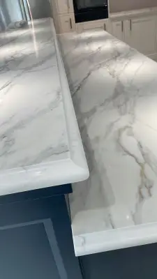 Click Here To Enlarge This Photo Of Luxurious Cimstone Quartz Kitchen Installation