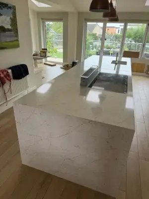 Click Here To Enlarge This Photo Of Quartzforms Kitchen Island Installation In Newthorpe&comma; Nottingham