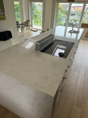 Click Here To Enlarge This Photo Of Quartzforms Kitchen Island Installation In Newthorpe&comma; Nottingham