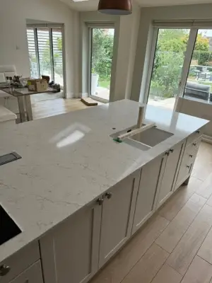 Click Here To Enlarge This Photo Of Quartzforms Kitchen Island Installation In Newthorpe&comma; Nottingham