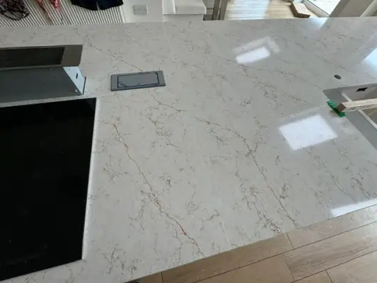 Click Here To Enlarge This Photo Of Quartzforms Kitchen Island Installation In Newthorpe&comma; Nottingham