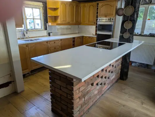 Click Here To Enlarge This Photo Of Nevada Quartz Worktop Installation - Hathern&comma; Leicestershire